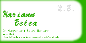 mariann belea business card